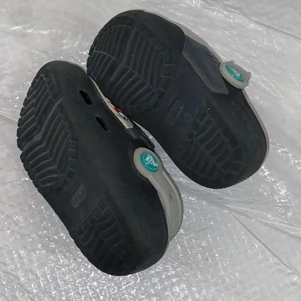 Kids Shark Clogs - Gray and Black C 8